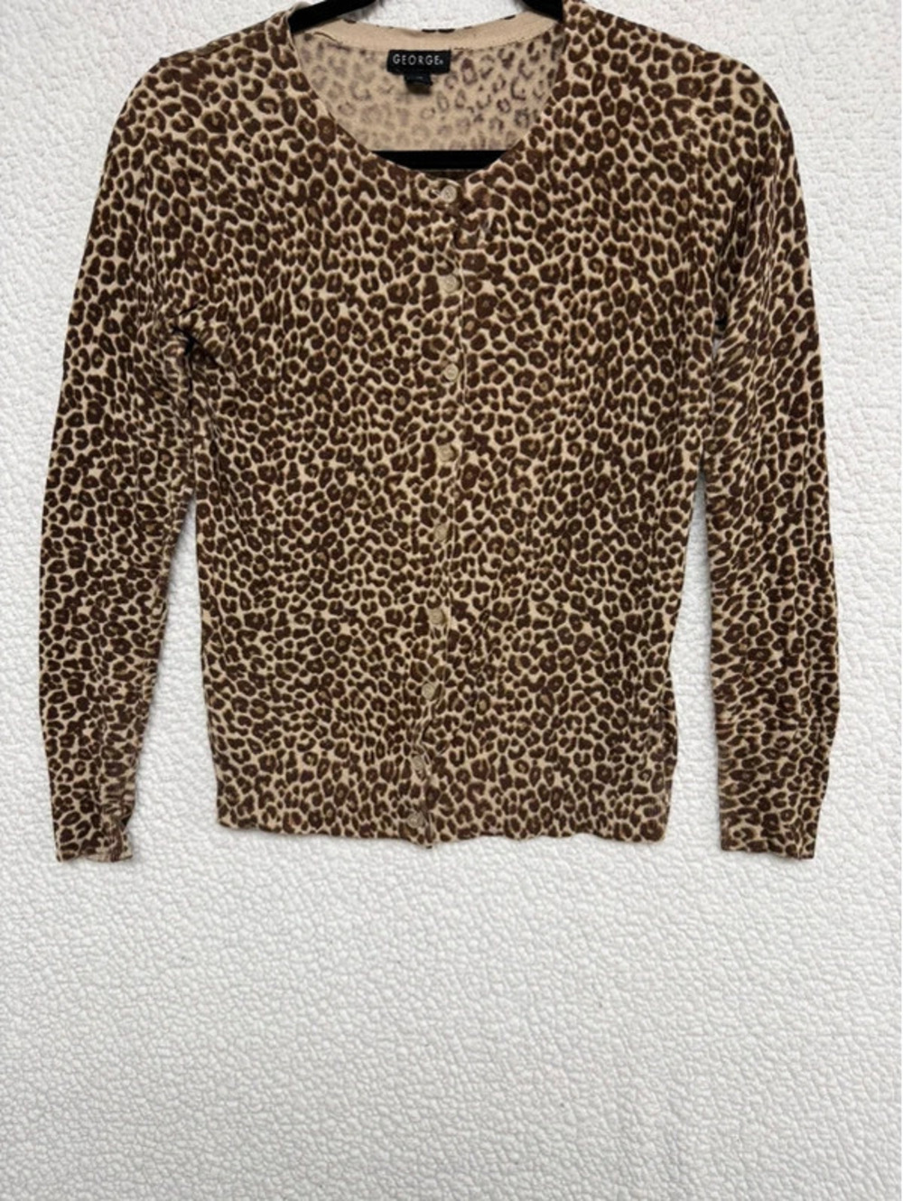 George Leopard Print Button Front Cardigan Size Small 4-6